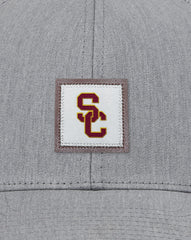 Heather Grey Travis Mathew USC Leather Patch Snapback Hat