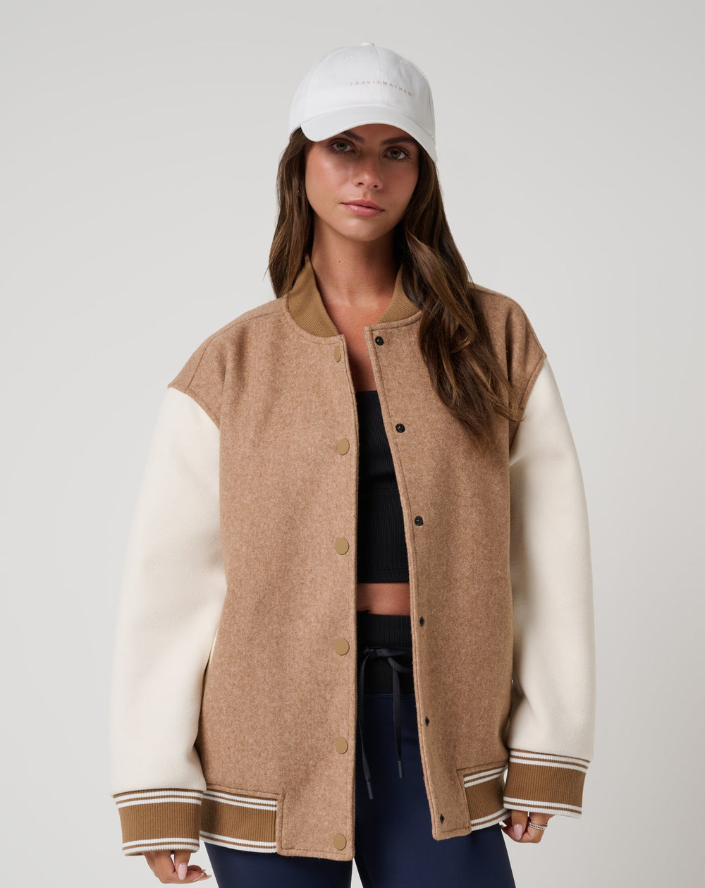 Heather Chestnut Multi Travis Mathew Clubside Varsity Bomber