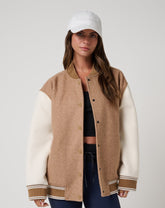 Heather Chestnut Multi Travis Mathew Clubside Varsity Bomber