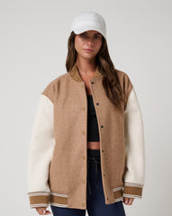 Heather Chestnut Multi Travis Mathew Clubside Varsity Bomber