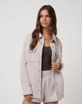 Heather Savannah Tan Travis Mathew Cloud Coastal Quilted Shacket