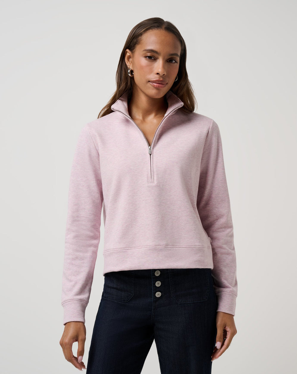 Heather Violet Ice Travis Mathew Cloud Fleece Half Zip 2.0