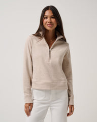 Heather Natural Travis Mathew Cloud Fleece Half Zip 2.0