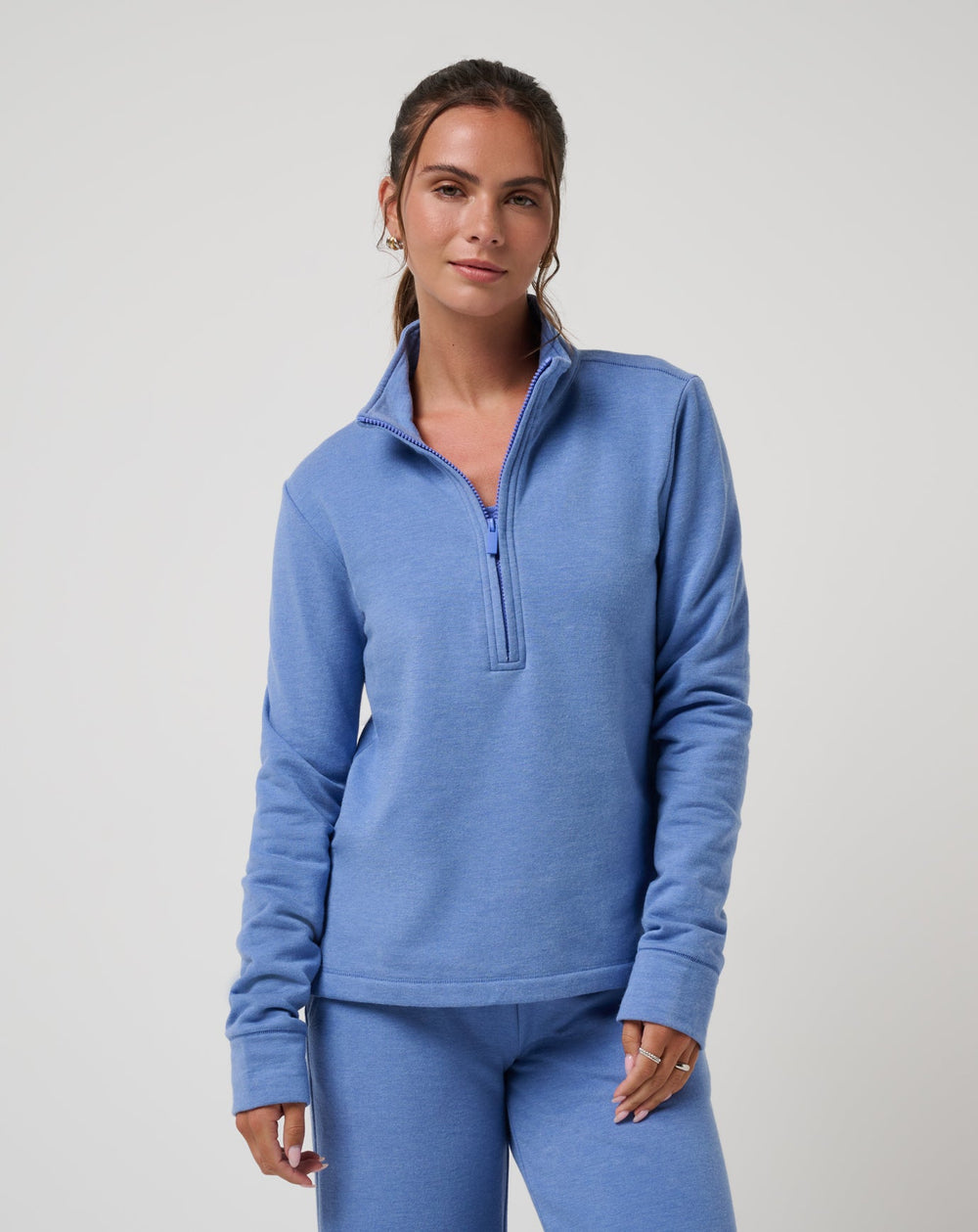 Heather Baja Blue Travis Mathew Chance Encounter 2.0 Cloud Half Zip