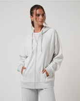 Heather Light Grey Travis Mathew Off Script 2.0 Cloud Full Zip Hoodie