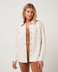Eggnog Travis Mathew Diamond Quilted Shacket