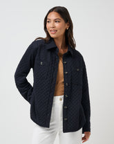 Black Travis Mathew Diamond Quilted Shacket