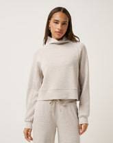 Heather Savannah Tan Travis Mathew Skyloft Soft Funnel Neck