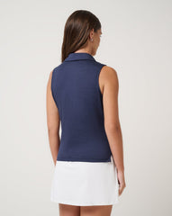Heather Navy Blazer Travis Mathew Skyloft Light Sleeveless Polo