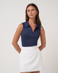 Heather Navy Blazer Travis Mathew Skyloft Light Sleeveless Polo