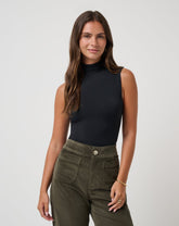 Black Travis Mathew Captivate Mock Neck Top