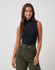 Black Travis Mathew Captivate Mock Neck Top