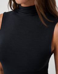 Black Travis Mathew Captivate Mock Neck Top