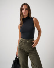 Black Travis Mathew Captivate Mock Neck Top