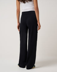 Black Travis Mathew Friday Doubleknit Utility Wide Leg Pant