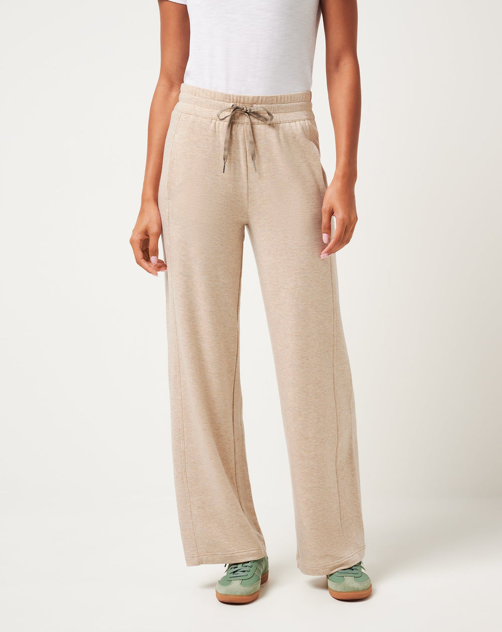 Heather Natural Travis Mathew Cloud Terry Wide Leg Pant