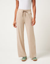 Heather Natural Travis Mathew Cloud Terry Wide Leg Pant