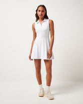 White Travis Mathew Moveknit Sleeveless Polo Dress 2.0