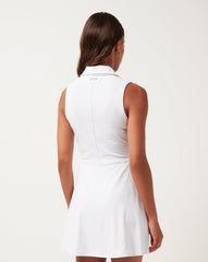 White Travis Mathew Moveknit Sleeveless Polo Dress 2.0