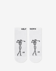 White Travis Mathew Golf Sucks Ankle Sock