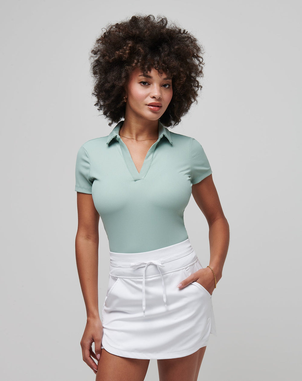 Jade Travis Mathew Moveknit Vneck Polo