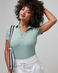 Jade Travis Mathew Moveknit Vneck Polo