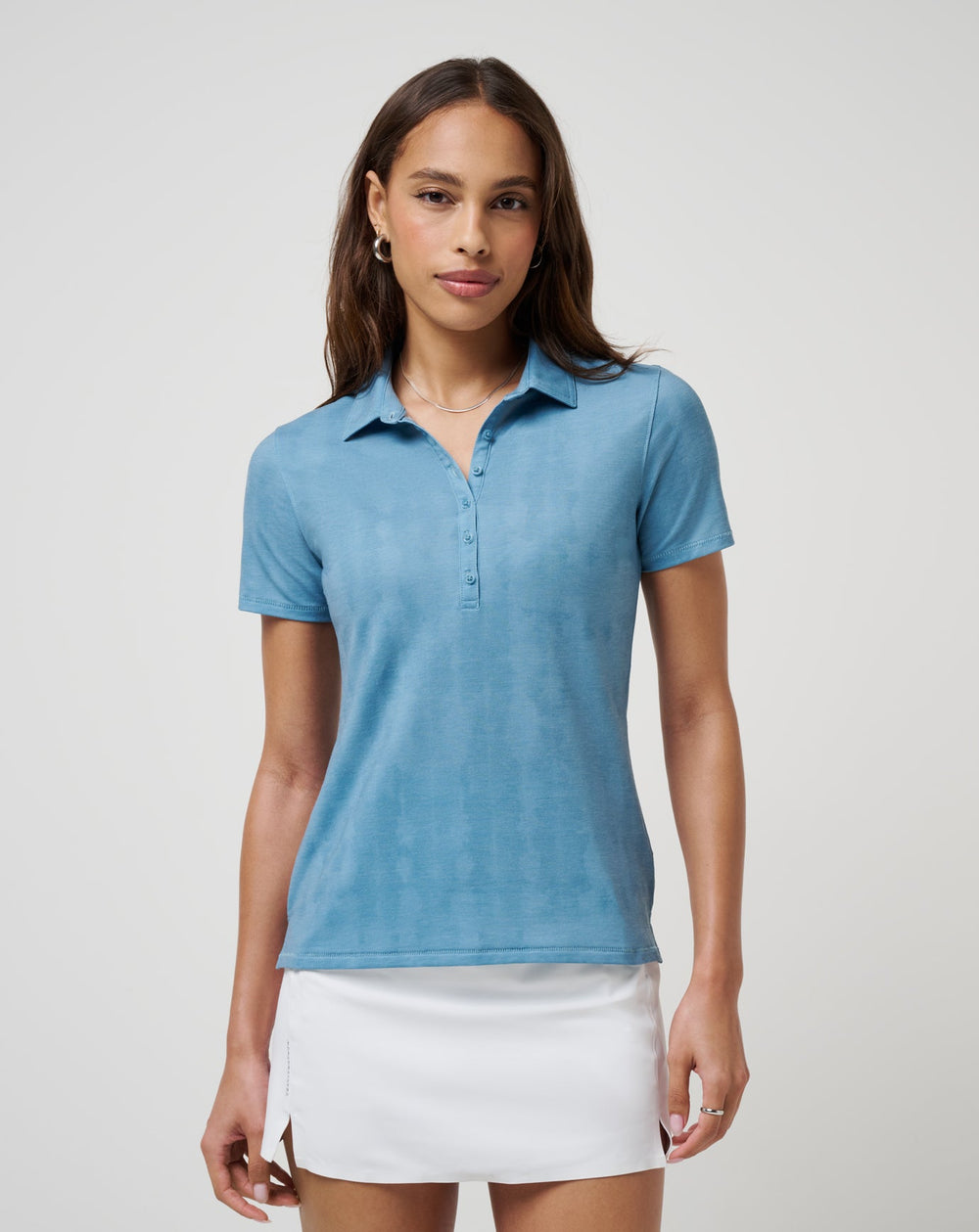 Smoke Blue Multi Travis Mathew Featherweight Active Printed Polo