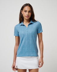 Smoke Blue Multi Travis Mathew Featherweight Active Printed Polo