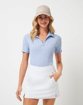 Brunnera Blue Travis Mathew Moveknit Vneck Polo