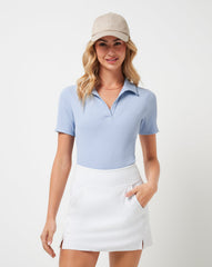 Brunnera Blue Travis Mathew Moveknit Vneck Polo