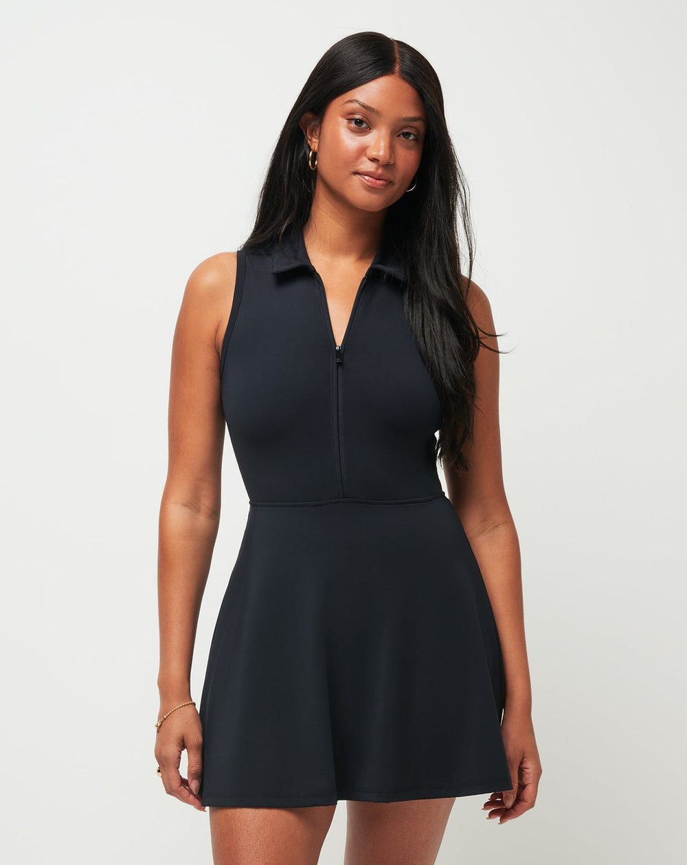 Black Travis Mathew Moveknit Sleeveless Polo Dress