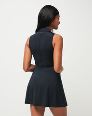 Black Travis Mathew Moveknit Sleeveless Polo Dress