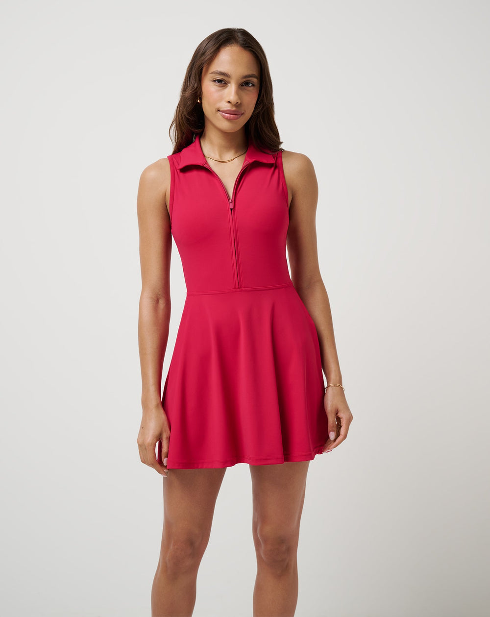 Persian Red Travis Mathew Moveknit Sleeveless Polo Dress 2.0