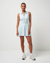 Heather Baby Blue Travis Mathew Moveknit Sleeveless Polo Dress 2.0
