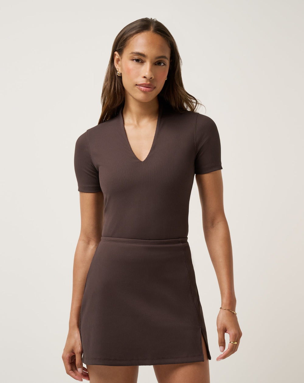 Coffee Grounds Travis Mathew Limitless Moveknit Short Sleeve Top