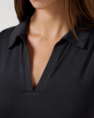 Heather Black Travis Mathew Skyline Polo Bodysuit