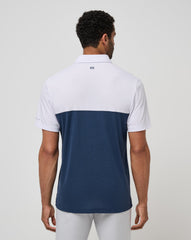 White/Navy Travis Mathew Auburn Drop Back Polo