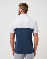 White/Navy Travis Mathew Mississippi Drop Back Polo