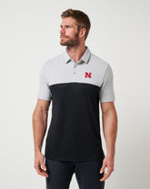 Heather Grey/Black Travis Mathew Nebraska Drop Back Polo