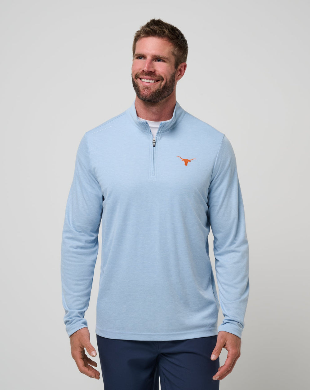 Heather Blue Travis Mathew UT Austin Time To Tailgate Quarter Zip