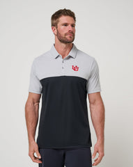 Heather Grey/Black Travis Mathew Utah Drop Back Polo