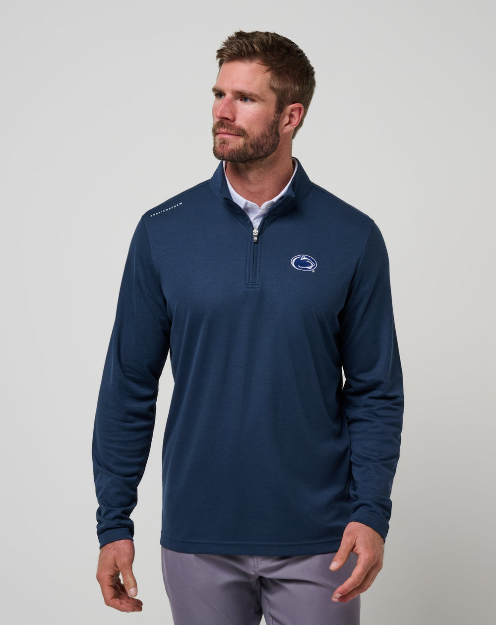 Navy Travis Mathew PSU Time To Tailgate Quarter Zip