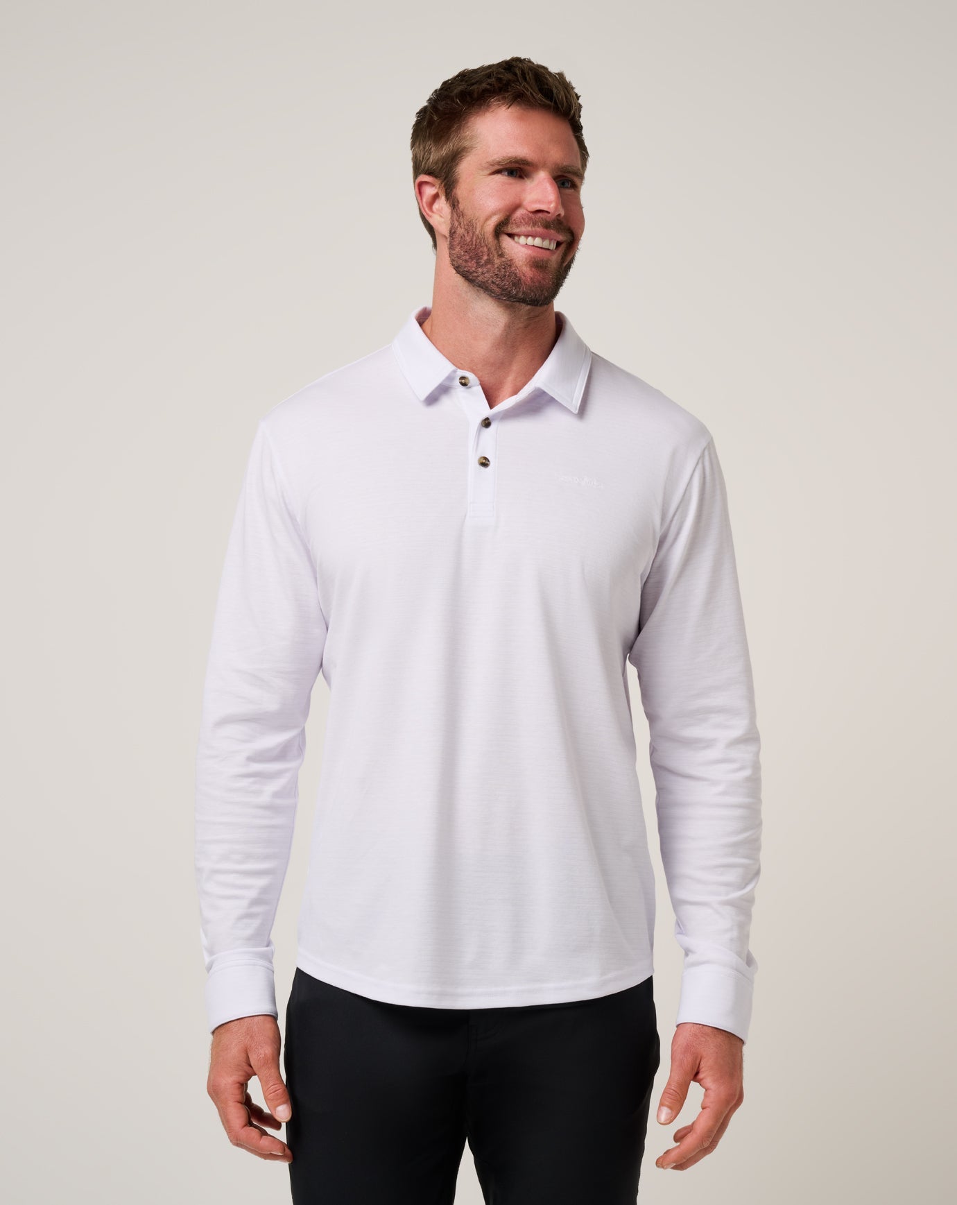 White Travis Mathew The Zinna 2.0 Long Sleeve Polo