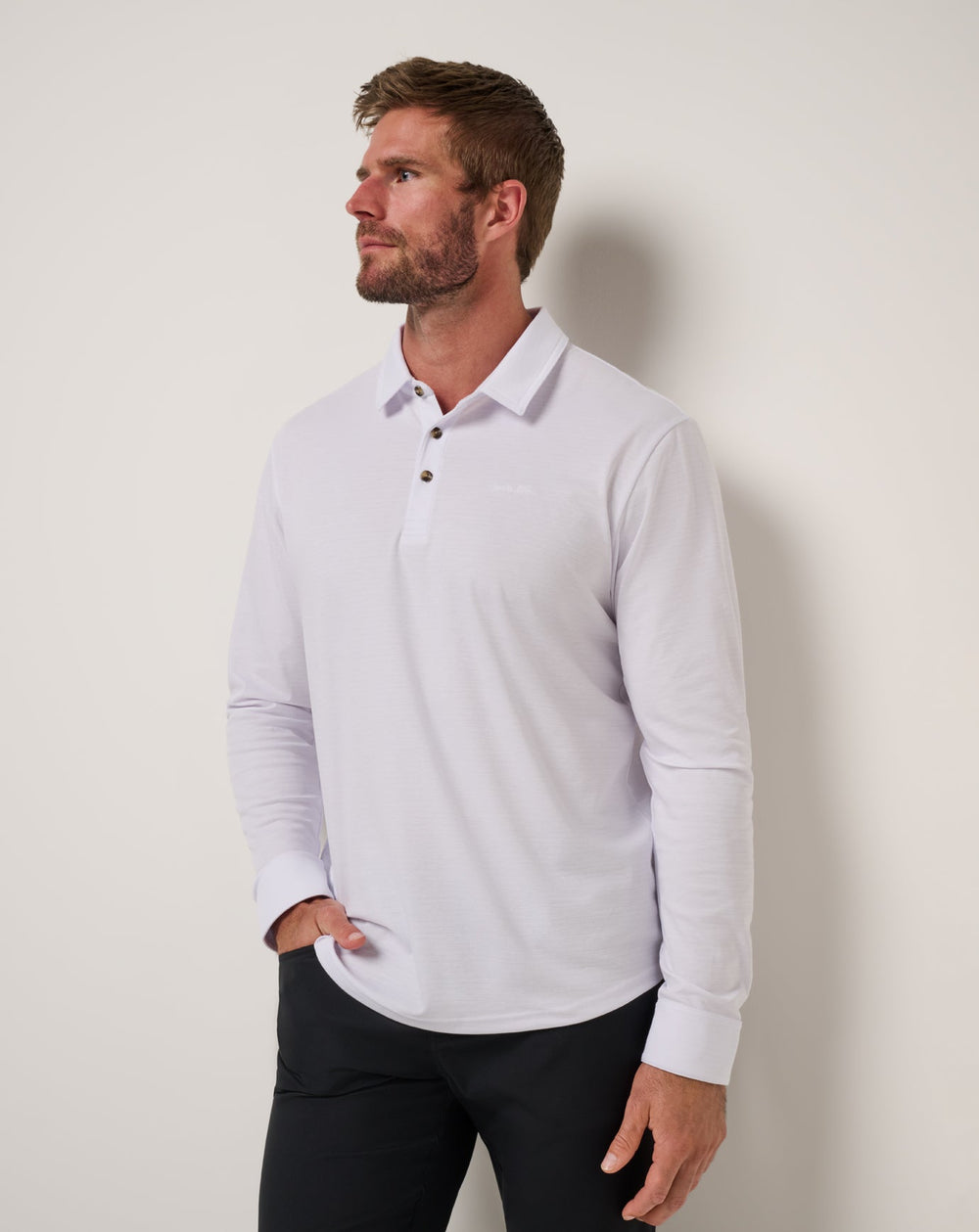 White Travis Mathew The Zinna 2.0 Long Sleeve Polo