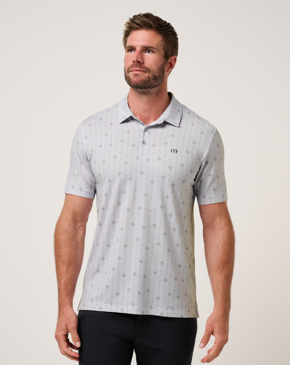 Heather Light Grey Travis Mathew Featherweight Deco Polo