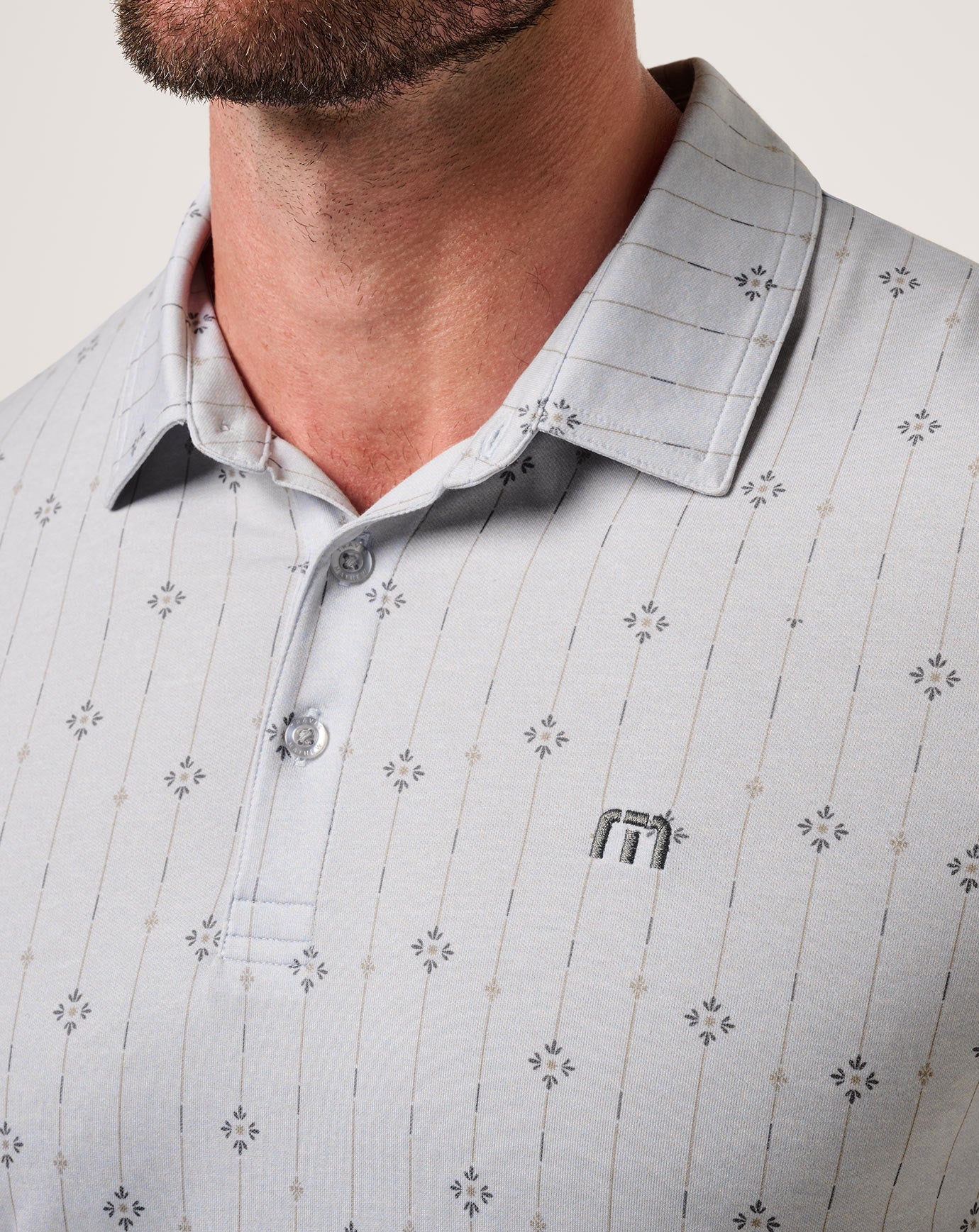 Heather Light Grey Travis Mathew Featherweight Deco Polo