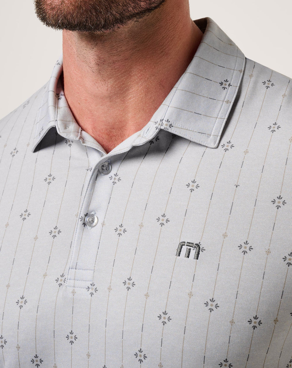 Heather Light Grey Travis Mathew Featherweight Deco Polo