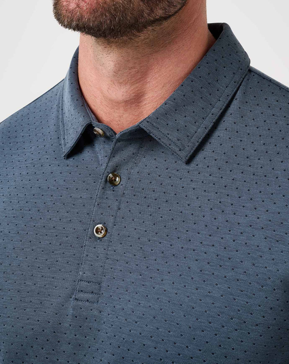 Navy Travis Mathew Handsome Town Long Sleeve Polo