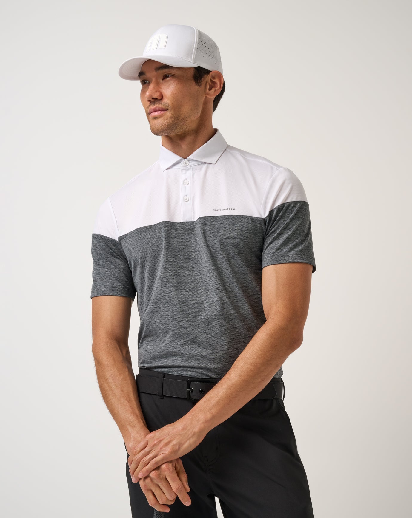 White Travis Mathew Heater Pro Color Block Polo