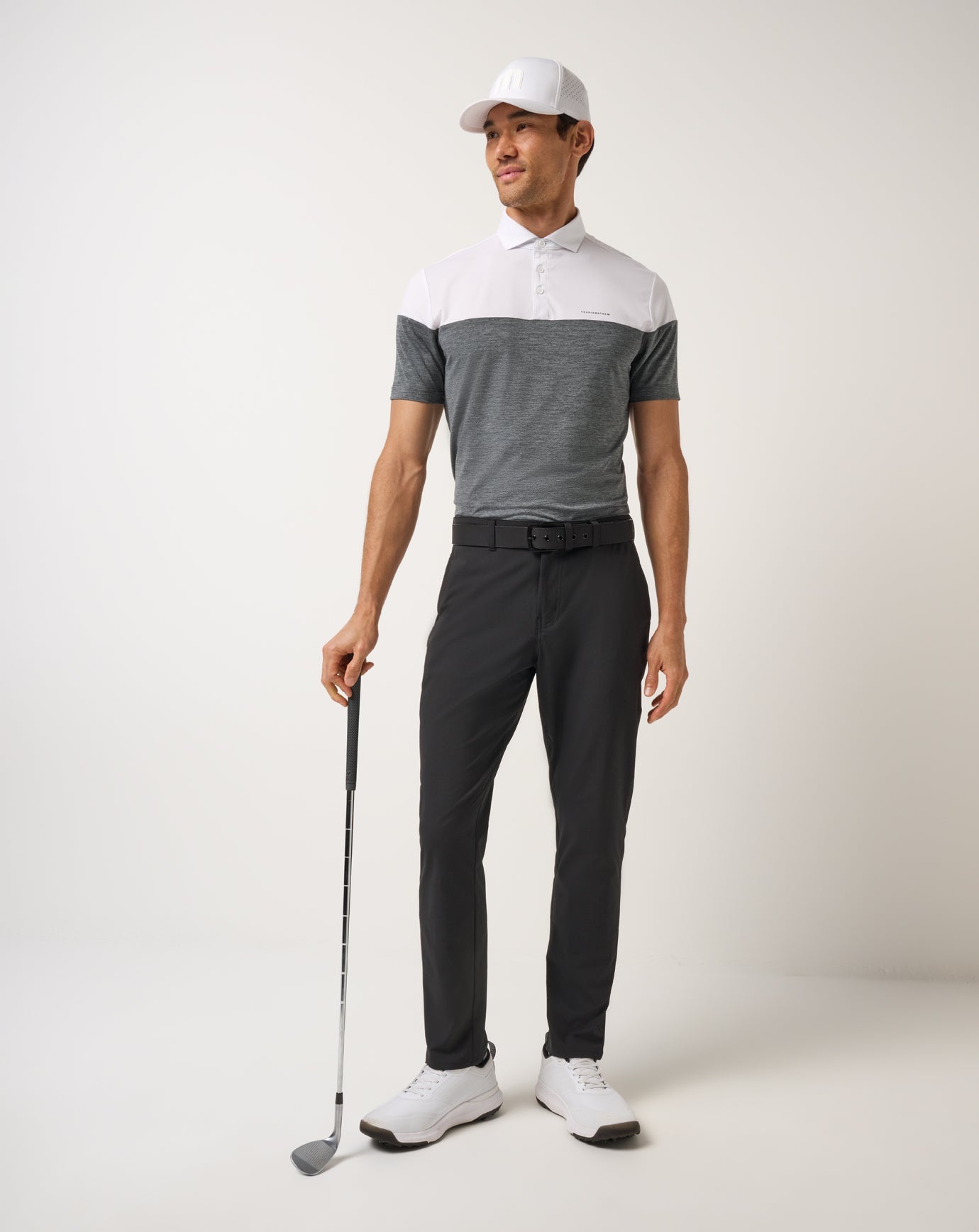 White Travis Mathew Heater Pro Color Block Polo
